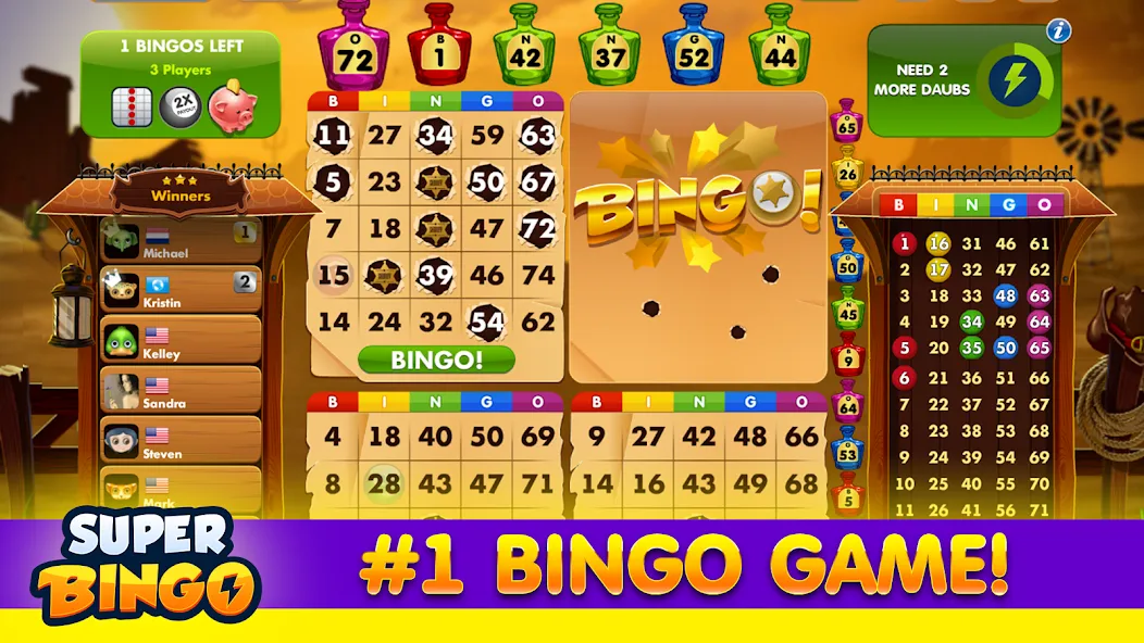Super Bingo HD - Bingo Games (упер Бинго )  [МОД Menu] Screenshot 4