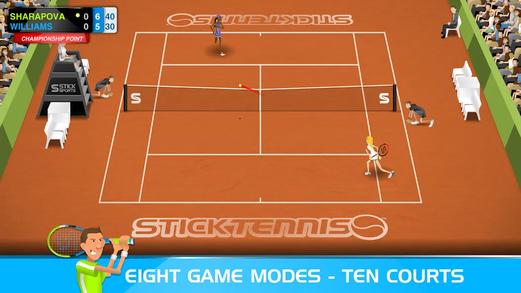 Stick Tennis (Стик Теннис)  [МОД Бесконечные монеты] Screenshot 3