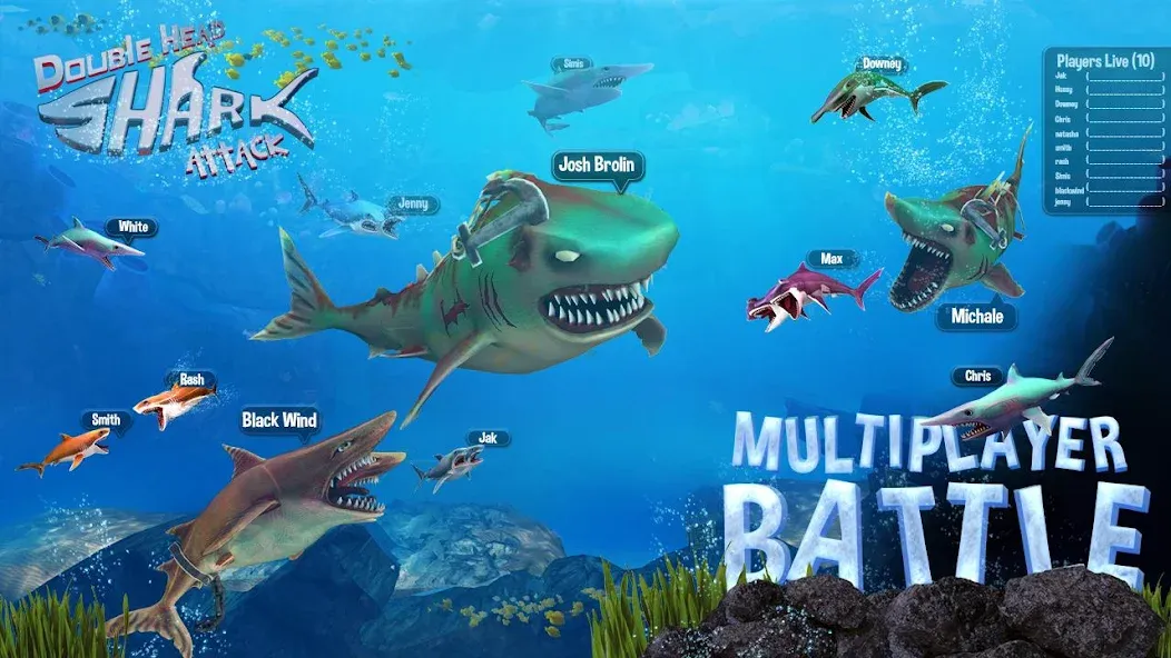 Double Head Shark Attack PVP  [МОД Много денег] Screenshot 4