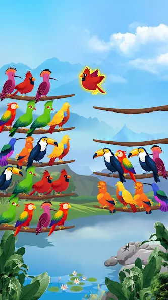 Bird Sort - Color Puzzle  [МОД Unlocked] Screenshot 1