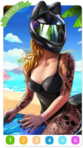Tattoo Coloring games  [МОД Mega Pack] Screenshot 1