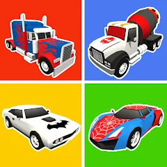 Скачать взлом Superhero Car Merge Battle  [МОД Бесконечные деньги] - последняя версия apk на Андроид