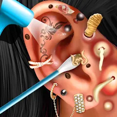 Взломанная Ear Salon ASMR Ear Wax& Tattoo (АСМР)  [МОД Все открыто] - полная версия apk на Андроид