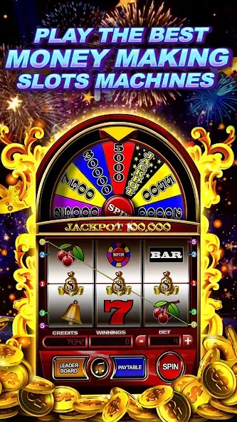 Money Wheel Slot Machine Game (Мани Вил Слот Машине Гейм)  [МОД Все открыто] Screenshot 1