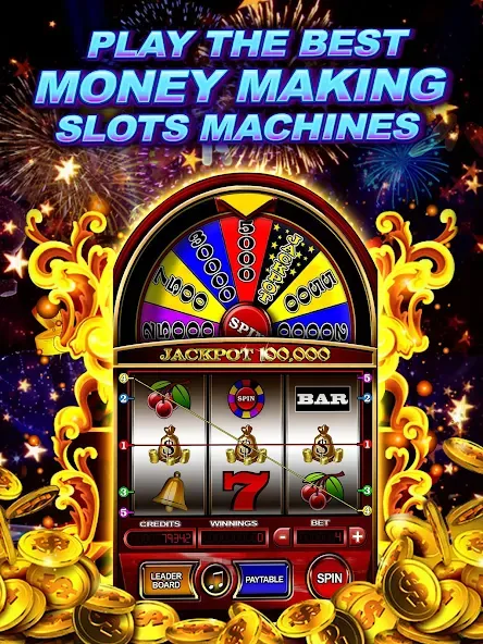 Money Wheel Slot Machine Game (Мани Вил Слот Машине Гейм)  [МОД Все открыто] Screenshot 3