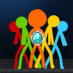 Взломанная Stick-man Battle - Craft World  [МОД Много монет] - полная версия apk на Андроид