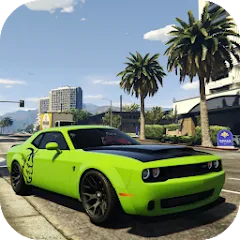 Скачать взломанную Simulator Dodge Demon Parking (Симулятор парковки  )  [МОД Бесконечные деньги] - последняя версия apk на Андроид