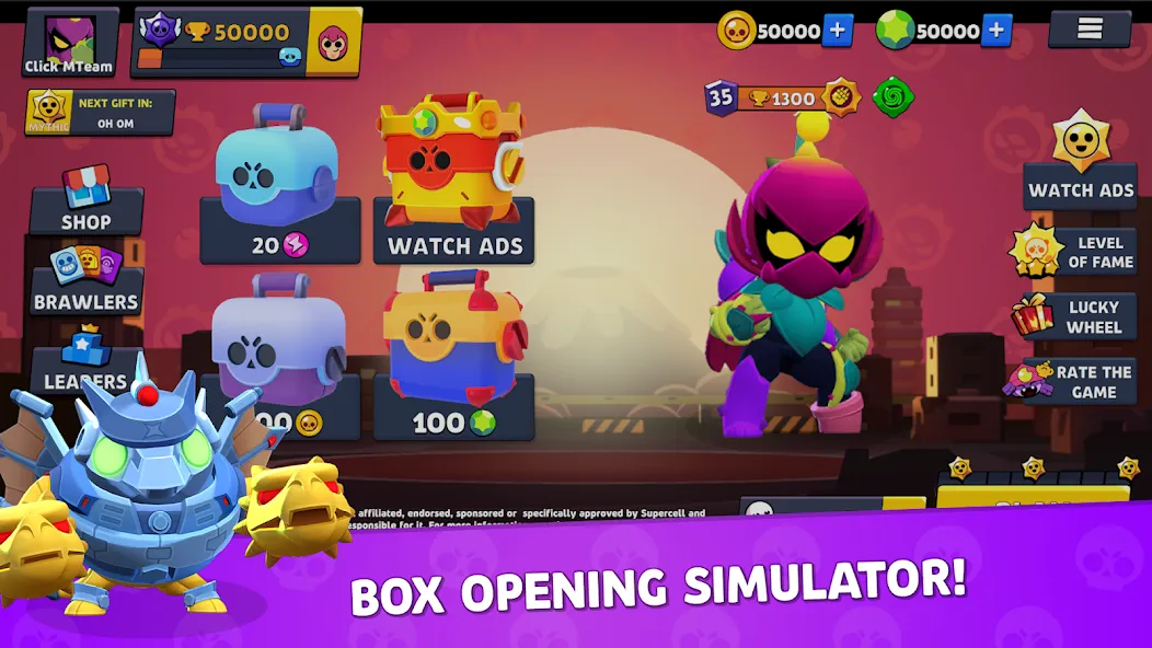 Brawl Box Stars Simulator  [МОД Много денег] Screenshot 1