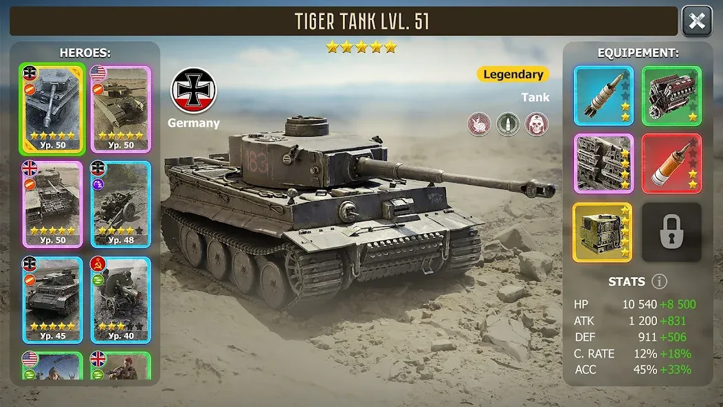 Heroes of Wars: WW2 Battles (2 (Хероэс оф Варс)  [МОД Unlocked] Screenshot 2